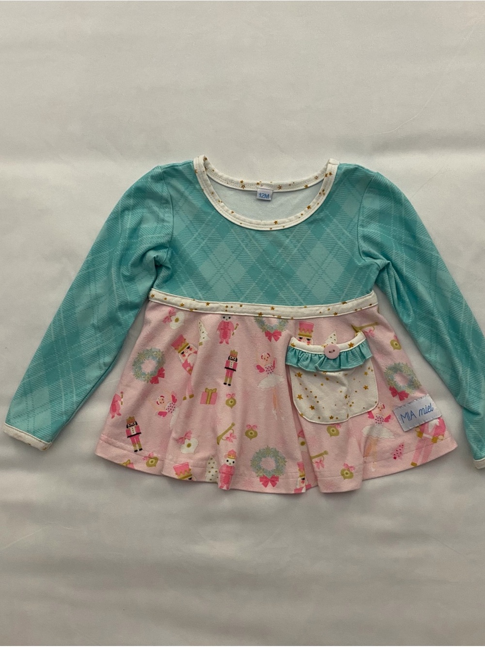 Mia Miel Baby Girls Holiday Nutcracker Long Sleeve Top 12M